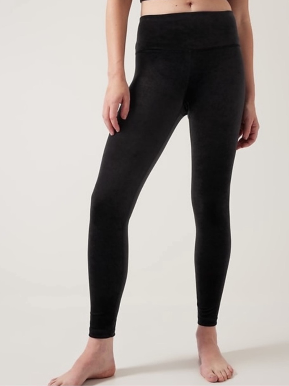 Athleta High-Rise Black Velvet Elation Tights